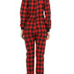 Seindeal Buffalo Plaid Buttons Christmas Long Sleeve Maternity Pajama Long Jumpsuit