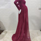 Seindeal Chiffon Draped Off-shoulder Long Sleeve Elegant Maternity Maxi Dress