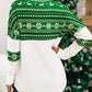 Geometric Elk Print Round Neck Long Sleeve Christmas Maternity T-Shirt