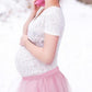 Seindeal Floral Lace Deep V-neck Bodysuit With Grenadine Tulle Long Skirt