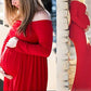 Seindeal Draped Off Shoulder Maxi Maternity Dress for Babyshower
