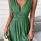 Cut Out Pleated V Neck Sleeveless Women Mini Dresses Party Dress