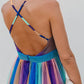 Seindeal Rainbow Shoulder-Strap Grenadine V-neck Maternity for BabyShower Maxi Dress