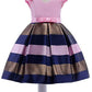 Kids Princess Dresses Strip with Puff Sleeve Ruffles Elegant Girls Gown for Birthday Party Toddle 2-10Years