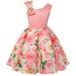 Girls Flower Dresses One Shoulder with Bowknot Princess Gown for Wedding Birthday Party 2-10Years