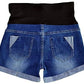 Women Plus Size Maternity Shorts Jean Over The Belly Stretch High Rise Comfy Blue Distressed Pregnancy Shorties Summer