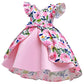 Flower Girl Dresses for Wedding Birthday Pageant Tea Party Ruffles Layered Floral Formal Dresses 2-10Years