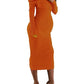 Off Shoulder Fitted V-neck Long Sleeve Maternity Sweater Maxi Dress
