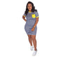 Seindeal Striped Print Pockets Round Neck Short sleeve Maternity Dress Bodycon Mini