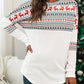 Geometric Elk Print Round Neck Long Sleeve Christmas Maternity T-Shirt