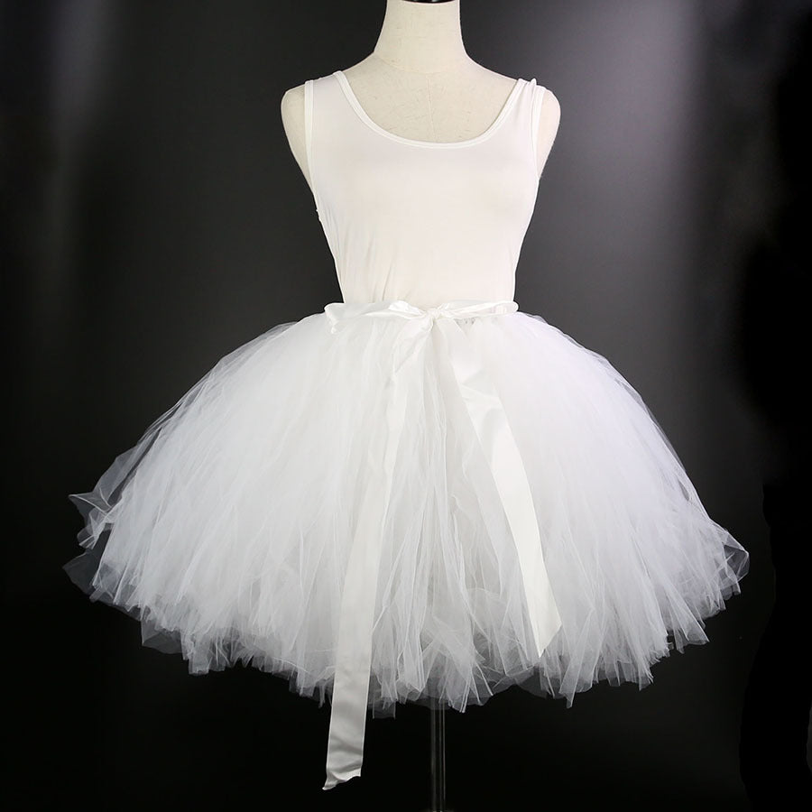 Seindeal Patchwork Grenadine Pleated Fluffy Puffy Tulle Long Tutu Skirt for Maternity Photoshoot