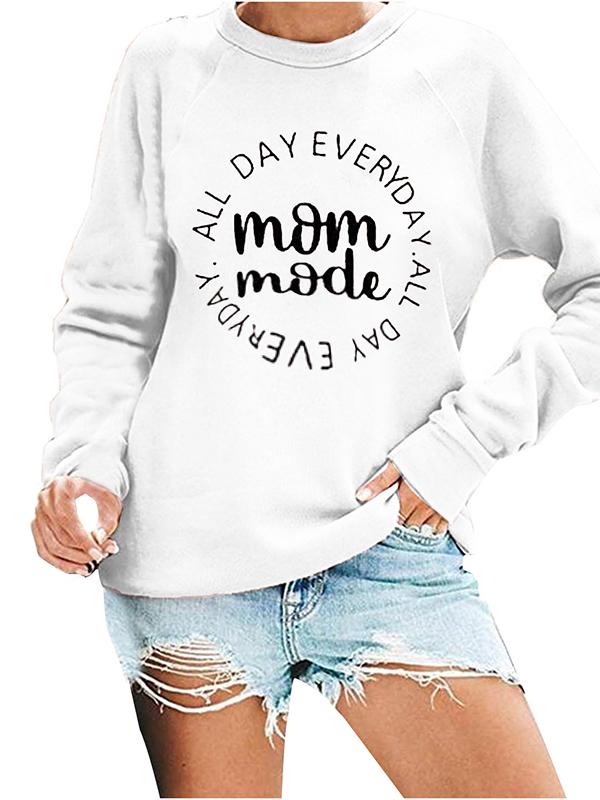 Bleach Band Long Sleeve Round Neck Maternity Sweatshirt