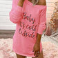 Baby It's Cold Outside Print Off Shoulder Fashion Maternity T-Shirt