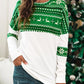 Geometric Elk Print Round Neck Long Sleeve Christmas Maternity T-Shirt