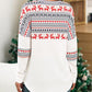 Geometric Elk Print Round Neck Long Sleeve Christmas Maternity T-Shirt