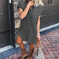 Seindeal Pockets Buttons V-neck Short Sleeve Denim Mini Maternity Top Shirt