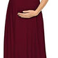 Seindeal Draped V-neck Short Sleeve Elegant Maxi Maternity Dress