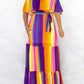 Offshoulder Belt Falbala Maternity For BabyShower Maxi Dress