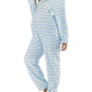 Striped Zipper Hoodie Fur Ball Long Sleeve Pajamas Maternity Jumpsuit