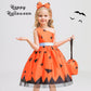 Seindeal Girls Fancy Pumpkin Devils Witch Printing Halloween Costume Festival Party Dress for 2-9 Years Toddler Girls