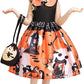 Seindeal Girls Fancy Pumpkin Devils Witch Printing Halloween Costume Festival Party Dress for 2-9 Years Toddler Girls