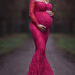 Lace Off Shoulder Bodycon Mermaid Maternity For Babyshower Maxi Dress