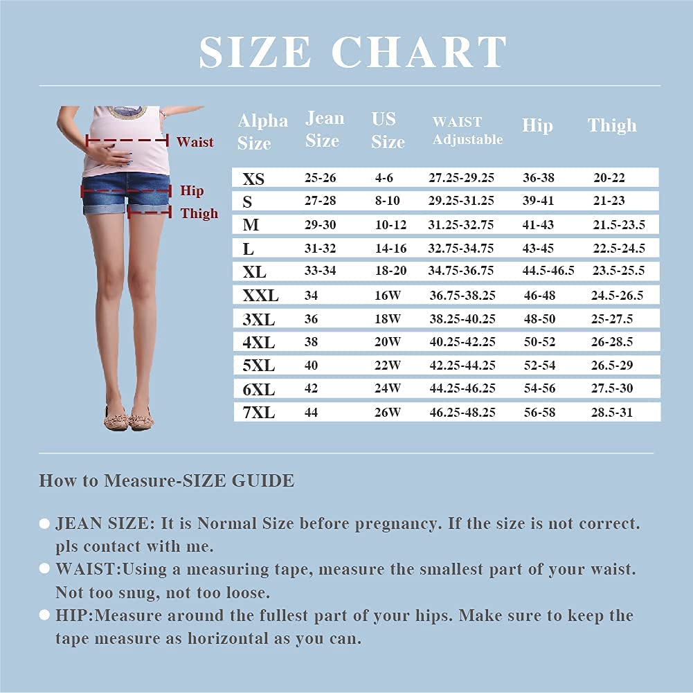 Women Plus Size Maternity Shorts Jean Over The Belly Stretch High Rise Comfy Blue Distressed Pregnancy Shorties Summer