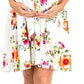 Women's Floral Maternity Wrap Dress Short Length V Neck with Waist Belt