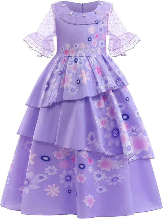 Isabella Encanto Dress Kids Princess Dress Up for Girls Party Dresses Halloween