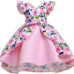 Flower Girl Dresses for Wedding Birthday Pageant Tea Party Ruffles Layered Floral Formal Dresses 2-10Years