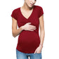 Seindeal Bodysuit V-neck Short Sleeve Maternity T-Shirts Fashion Funny