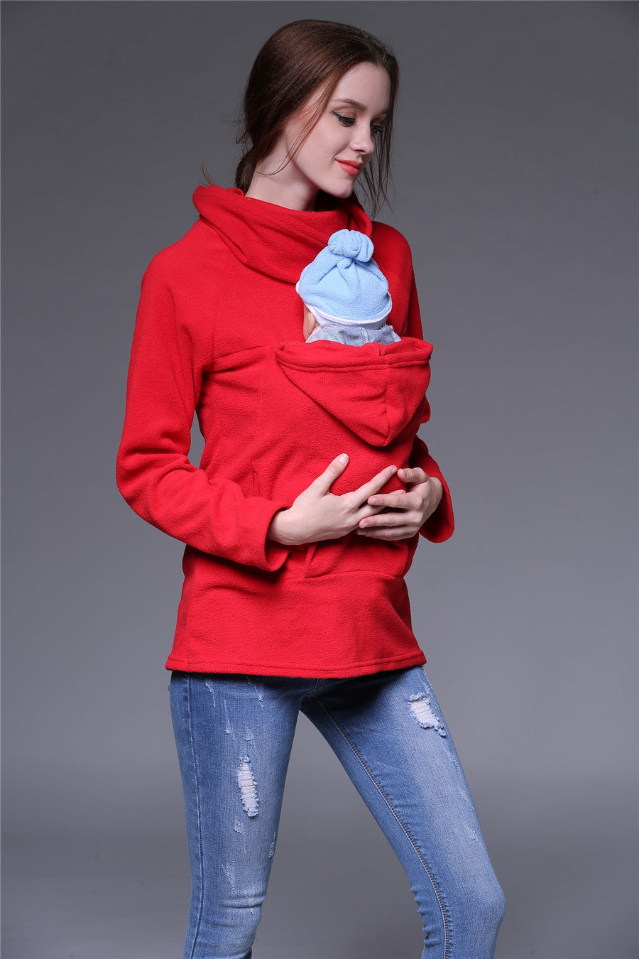 Seindeal Naketano Kangaroo Bag Long Sleeve Multi-Functional Maternity Sweatshirt