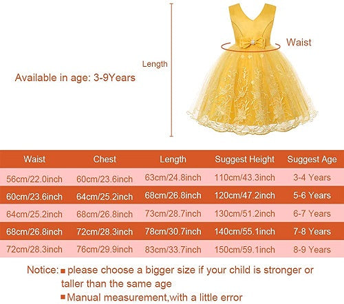 Girls Dresses Flower Girl Lace Wedding Dress Elegant Dresses for Party 2-10Years