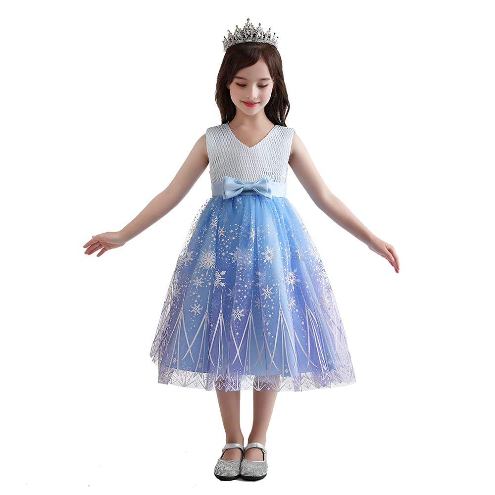 Seindeal Frozen Dress Up for Girls Anna Elsa Gown for 2-10T Pink Blue White Yellow