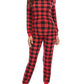 Buffalo Plaid Round Neck Long Sleeve Maternity Long Pajama Set