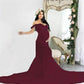 Seindeal Patchwork Off Shoulder Mermaid Baby Shower Maternity Maxi Dress
