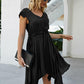 Seindeal Midi dress, summer dress, beach dress, drawstring irregular
