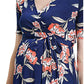 Women's Summer Floral Maxi Dress Waist Tie V Neck Irregular Hem Short Sleeve Photography Casual Maternity Dresses