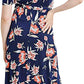 Women's Summer Floral Maxi Dress Waist Tie V Neck Irregular Hem Short Sleeve Photography Casual Maternity Dresses