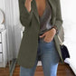 Solid Color Turn-Down Collar Long Sleeve Long Ladies Fashion Blazer