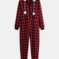 Buffalo Plaid Pockets Zipper Hoodie Long Sleeve Maternity Pajama Set