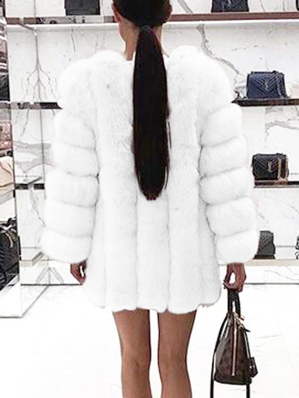 Seindeal Faux Fur Fur Coat Long Sleeve Thick Oversize Women Fashion