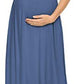 Seindeal Draped V-neck Short Sleeve Elegant Maxi Maternity Dress