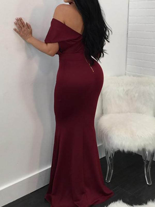 Off Shoulder Bodycon Mermaid Maternity Maxi Dress