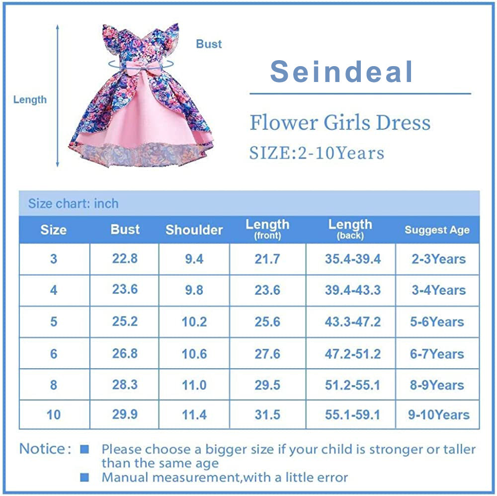 Flower Girl Dresses for Wedding Birthday Pageant Tea Party Ruffles Layered Floral Formal Dresses 2-10Years