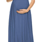 Seindeal Draped V-neck Short Sleeve Elegant Maxi Maternity Dress