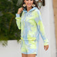 Seindeal Pajama Sets Sweatshirt Tie Dye Drawstring Pants Short Women Fashion