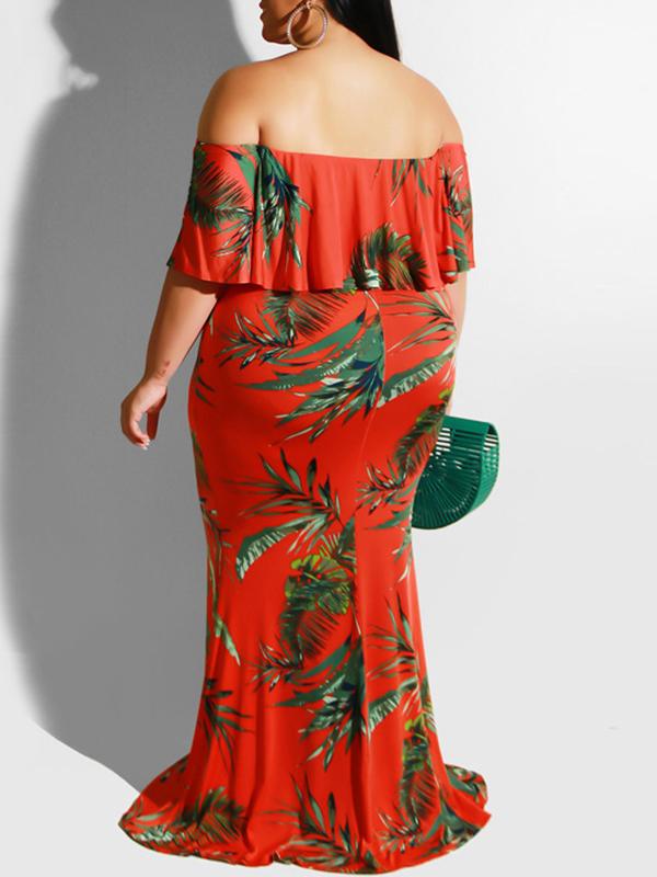 Seindeal Sunflowers Plus Size Maternity Dress Ruffle Off Shoulder Photoshot Maxi Dresses