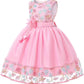 Toddle Dresses Flower Lace Embroidery Big Girl Princess Wedding Gown Elegant Dress for Birthday Party High-grade 2-10Years