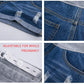 Women Plus Size Maternity Shorts Jean Over The Belly Stretch High Rise Comfy Blue Distressed Pregnancy Shorties Summer